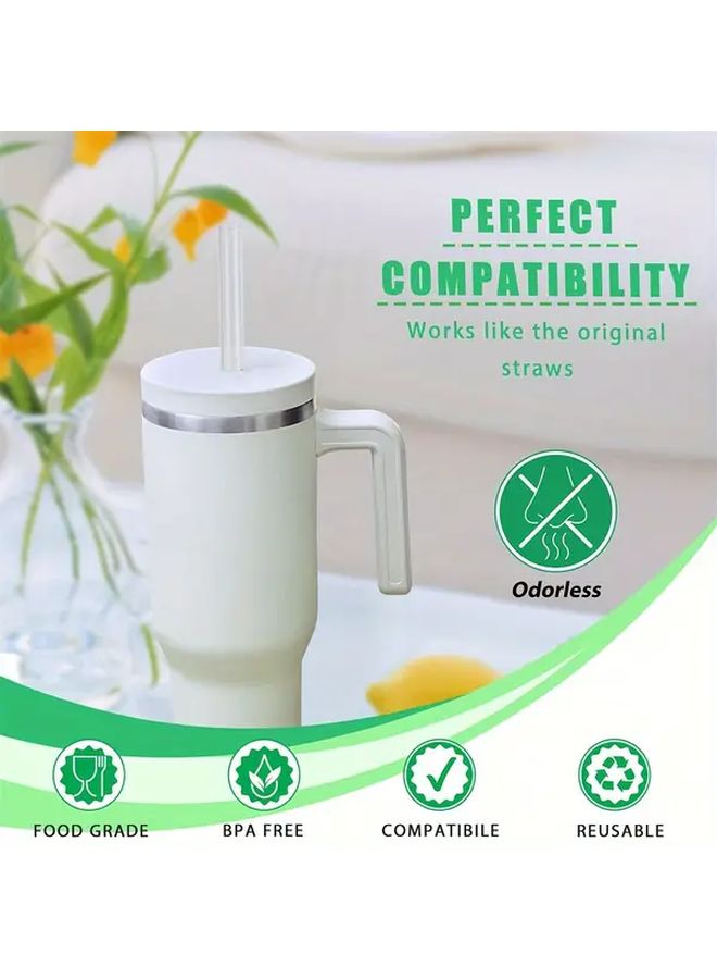 Transparent Reusable Space Cup Drinking Straw Set with 2 Cleaning Brushes - Image 4